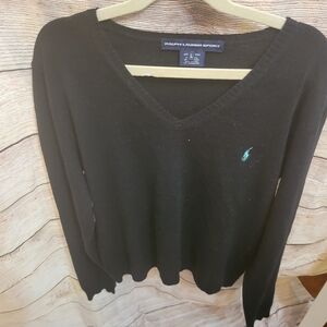 Ralph Lauren Sport Black V-Neck Sweater